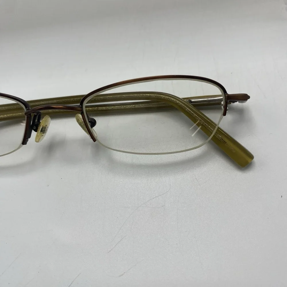 Ted Baker Eyeglasses FRAME ONLY Scuffler B113 Half Rim 46-20-135 Brown Gold 560